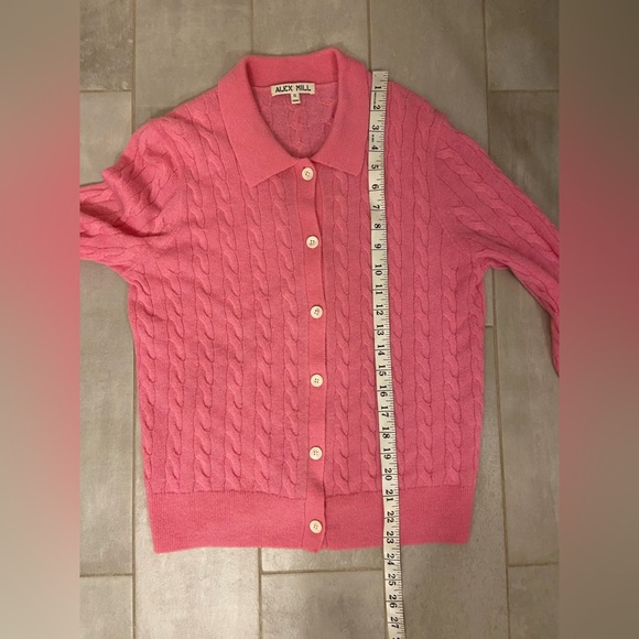 Alex Mill Mini Pink Knit Cardigan Sweater Alpaca Blend Pink Size Small - Picture 10 of 10